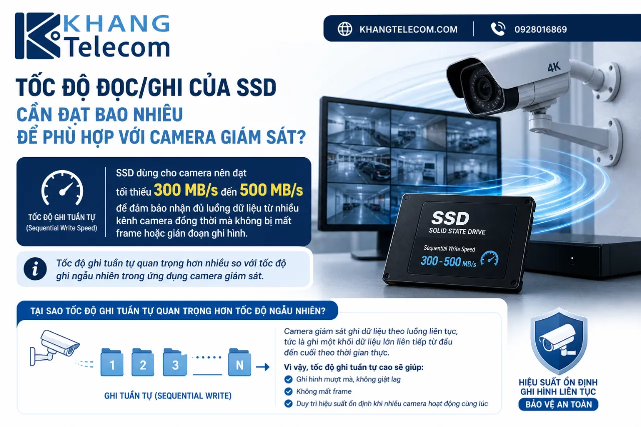 Tốc Độ Đọc/Ghi Của SSD Cần Đạt Bao Nhiêu Để Phù Hợp Với Camera Giám Sát?