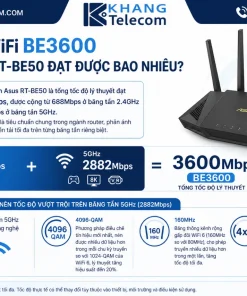 Router Wifi 7 Asus RT-BE50: BE3600, 2.5G WAN, AiMesh, 4 Anten Rời