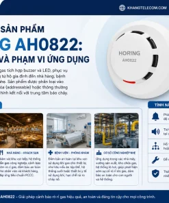 Đầu Báo Gas Horing AH0822: 12-24VDC, Buzzer, LED Báo Động