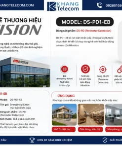 Nút Bấm Khẩn Cấp HIKVISION DS-PD1-EB: Có Dây, NO/NC, ABS Chống Cháy
