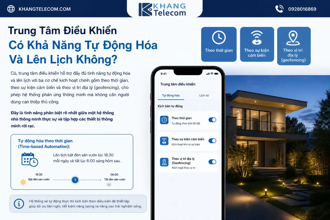 Trung Tâm Điều Khiển Có Khả Năng Tự Động Hóa Và Lên Lịch Không?