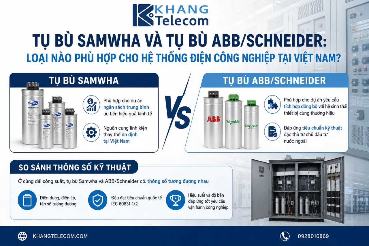 Tụ Bù Samwha Và Tụ Bù ABB/Schneider: Loại Nào Phù Hợp Cho Hệ Thống Điện Công Nghiệp Tại Việt Nam?