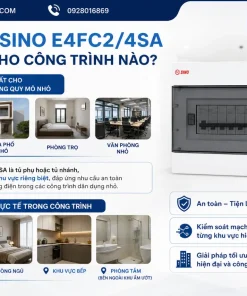 Tủ Điện Âm Tường Sino E4FC2/4SA: 2-4 Module, ABS, IP40, Đế Nhựa