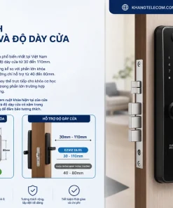 Khóa Cửa Vân Tay EZVIZ DL05: 7 Cách Mở, IP65, App, Pin AA, Type-C
