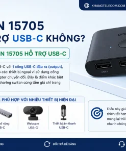 Thiết Bị Chia Sẻ 3 USB 3.0 UGREEN 15705: 2 Máy Tính, USB-C, Remote