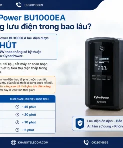 UPS CyberPower BU1000EA: 1000VA, 630W, AVR, 4 Ổ Cắm, Chống Sét