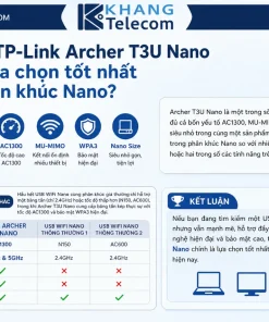 USB Wifi TP-Link Archer T3U Nano: AC1300, MU-MIMO, Băng Tần Kép