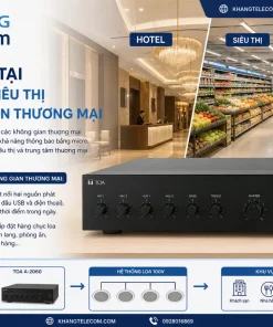 Mixer Amplifier TOA A-2060: 60W, MIC/AUX, 70V/100V