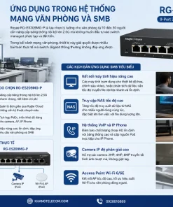 Switch Mạng 8 Cổng Reyee RG-ES209MG-P: 2.5G, PoE 130W, SFP+ 10G