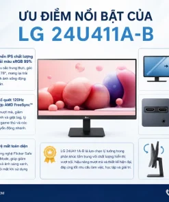 Màn Hình LG 24U411A-B: IPS, FHD, 120Hz, HDR10
