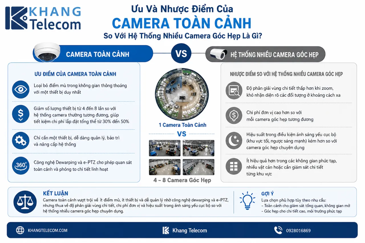 Ưu Và Nhược Điểm Của Camera Toàn Cảnh So Với Hệ Thống Nhiều Camera Góc Hẹp Là Gì?