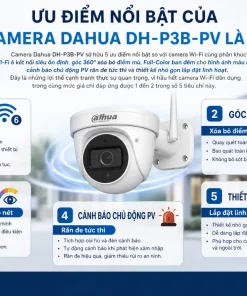 Camera Wifi Dahua DH-P3B-PV: 3MP, Quay 360°, Wi-Fi 6