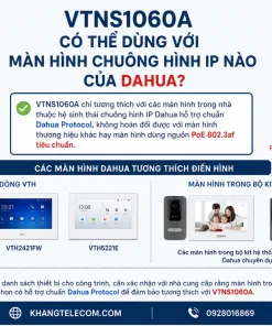 Chuông Hình IP VTNS1060A: Switch PoE Dahua, 6 Màn Hình, Cat5e