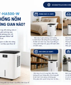 Máy hút ẩm Vtech365 VT-HA500: Chống Nồm, Sấy Đồ, Lọc Khí
