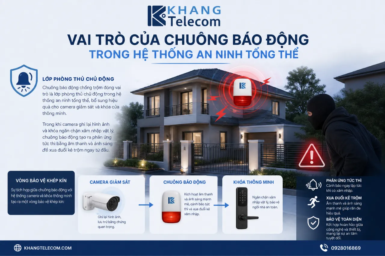 Vai trò của chuông báo động trong hệ thống an ninh tổng thể