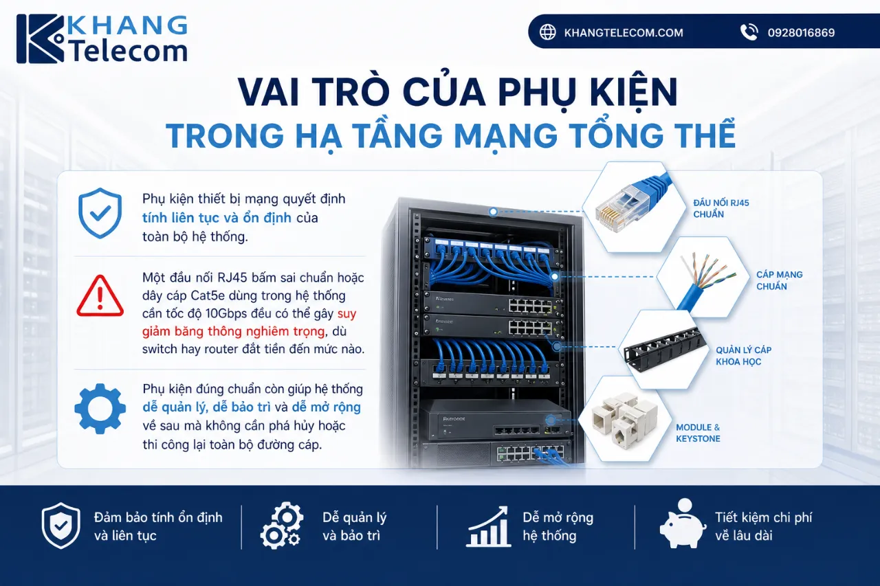 Vai trò của phụ kiện trong hạ tầng mạng tổng thể