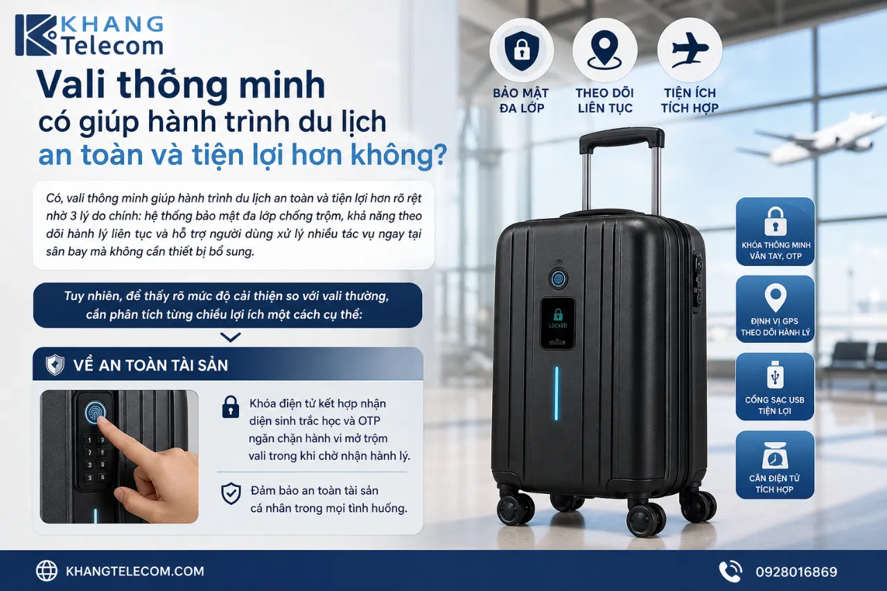 Vali thông minh có giúp hành trình du lịch an toàn và tiện lợi hơn không?