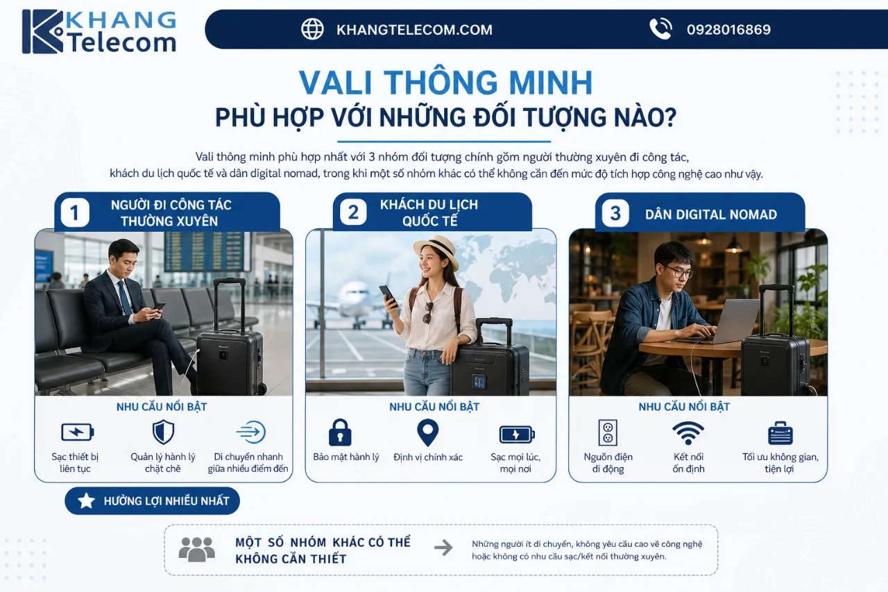 Vali thông minh phù hợp với những đối tượng nào?