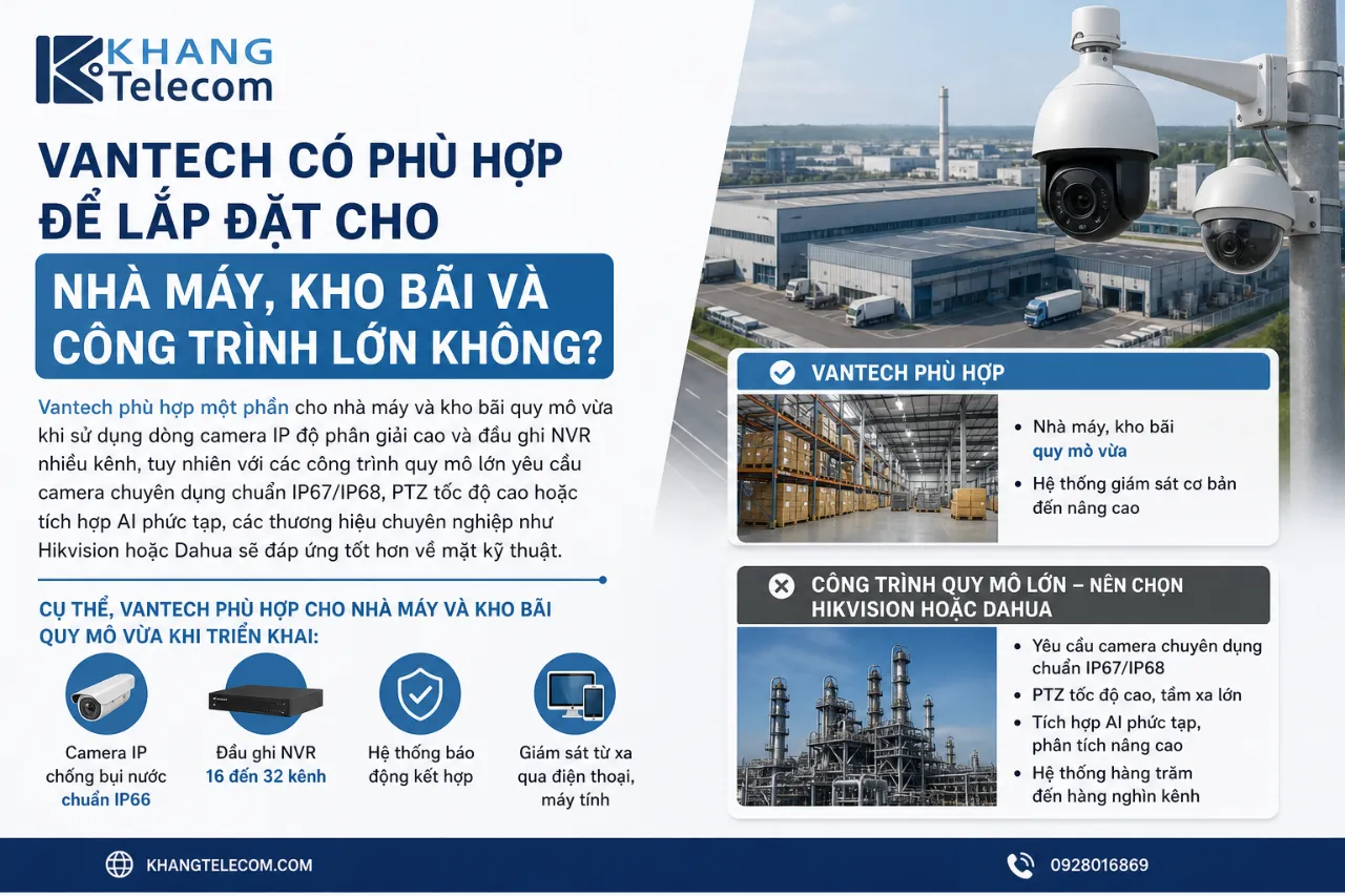 Vantech Có Phù Hợp Để Lắp Đặt Cho Nhà Máy, Kho Bãi Và Công Trình Lớn Không?