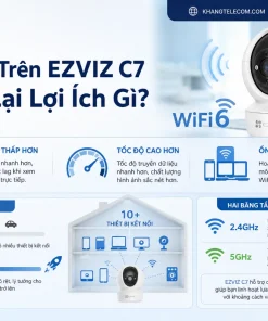 Camera 2 Ống Kính EZVIZ C7: 2K+ Kép, WiFi 6, H.265, Theo Dõi AI