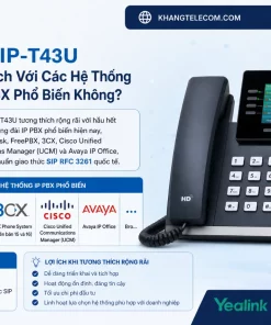 Yealink SIP-T43U: Giá Tốt, Màn Hình LCD, Hỗ Trợ SIP Account