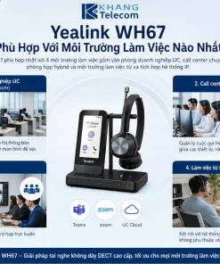 Tai Nghe Yealink WH67 1308041: DECT, Màn 4 Inch, Bluetooth