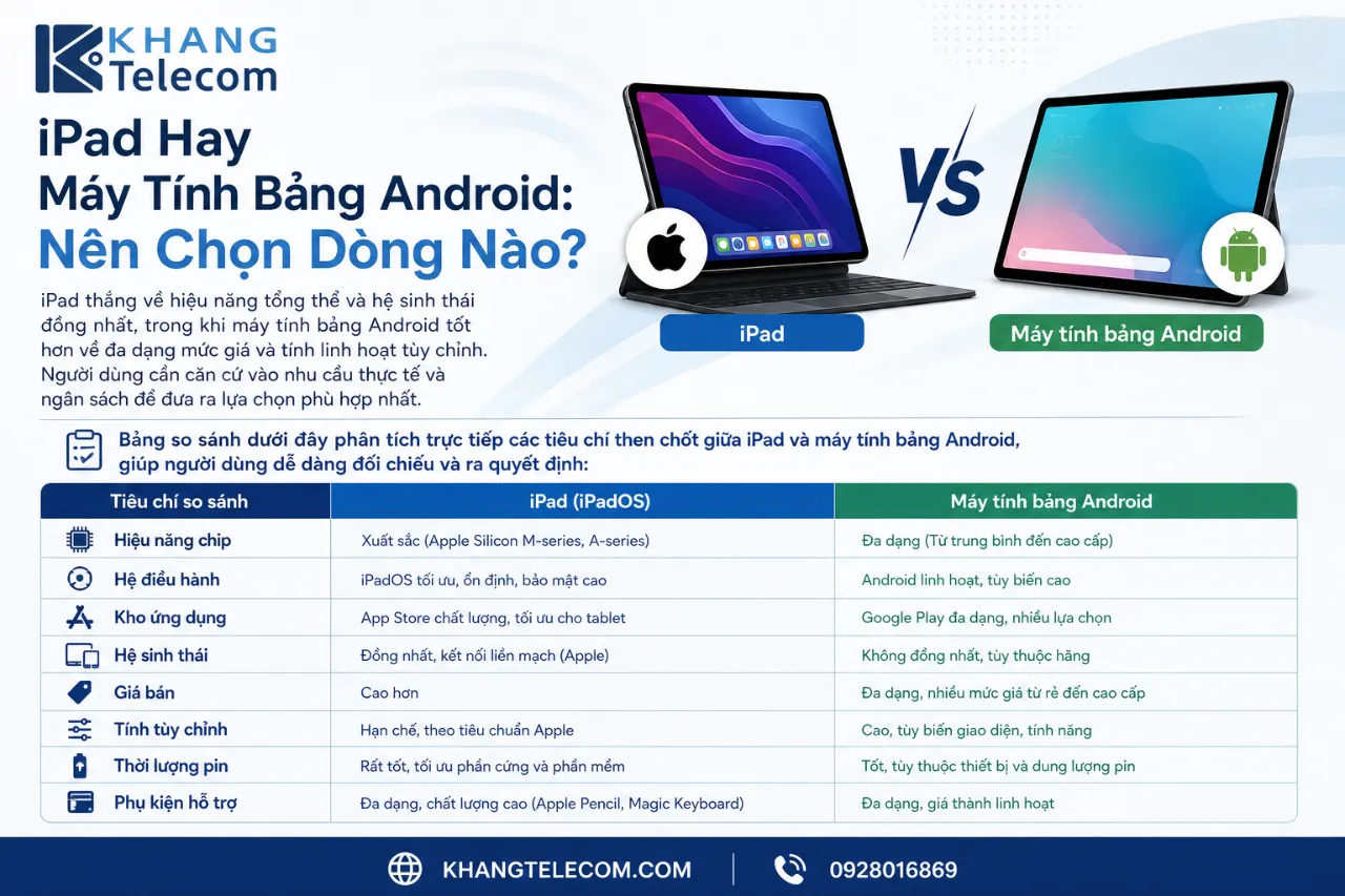 iPad Hay Máy Tính Bảng Android: Nên Chọn Dòng Nào?