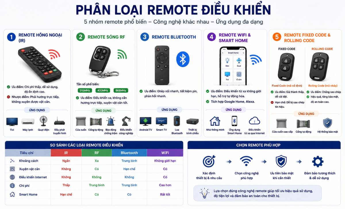 Phân Loại Remote Điều Khiển