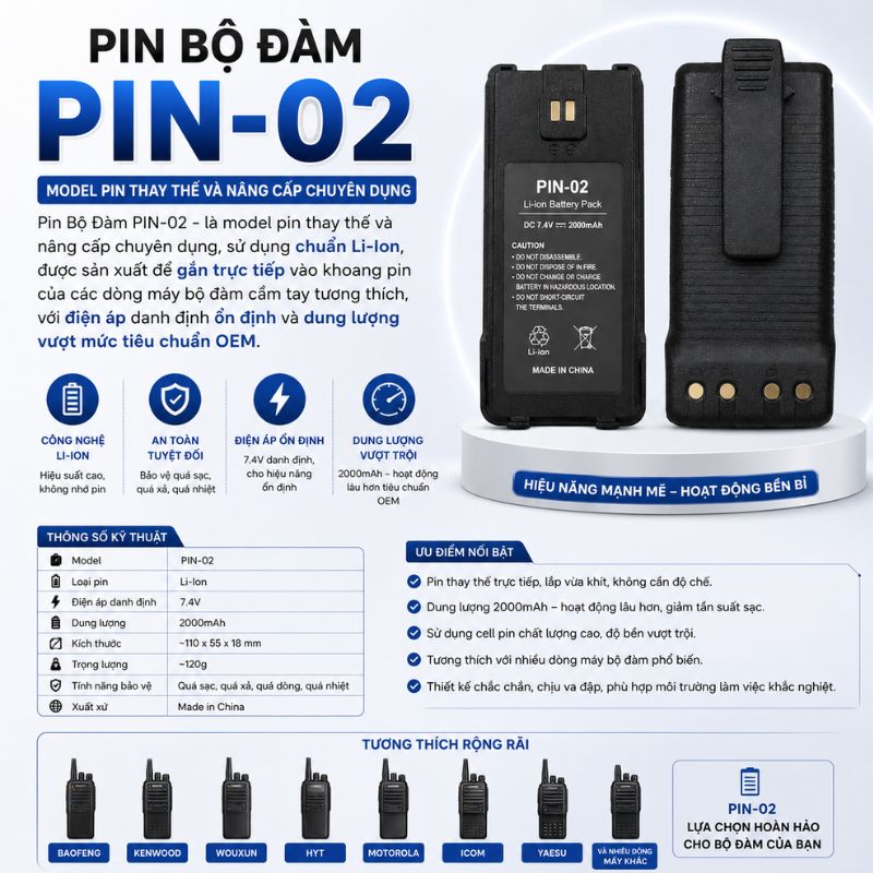 Pin Bộ Đàm PIN-02 Là Gì?