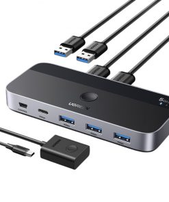 Thiết Bị Chia Sẻ 3 USB 3.0 UGREEN 15705: 2 Máy Tính, USB-C, Remote