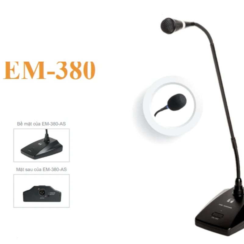 Thiết kế cổ ngỗng dài của TOA EM380AS có gì khác biệt so với micro bàn thông thường?