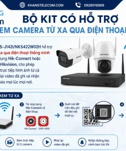 Bộ Kit camera IP DS-J142I/NKS422W02H: 2 Camera 2MP, WiFi, NVS 4CH