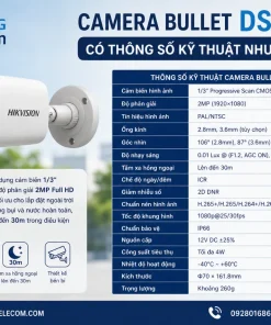 Bộ Kit camera IP DS-J142I/NKS422W02H: 2 Camera 2MP, WiFi, NVS 4CH