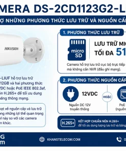 Camera Hikvision DS-2CD1123G2-LIUF: 2MP, Đèn Kép 30m/20m, IP67