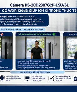 Camera Hikvision DS-2CD2387G2P-LSU/SL: 8MP, 180°, ColorVu 24/7
