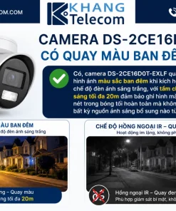 Camera Analog 4in1 2MP HIKVISION DS-2CE16D0T-EXLF: Dual Light, IP67