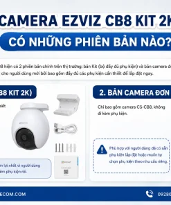 Camera EZVIZ CB8 Kit 2K: Pin 10400mAh, Xoay 360°, Đêm Màu