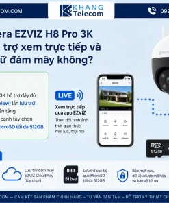 Camera EZVIZ H8 Pro 3K: Xoay 340°, AI Người/Xe, Đêm 30m