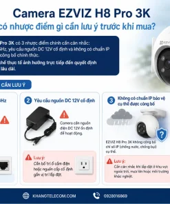 Camera EZVIZ H8 Pro 3K: Xoay 340°, AI Người/Xe, Đêm 30m