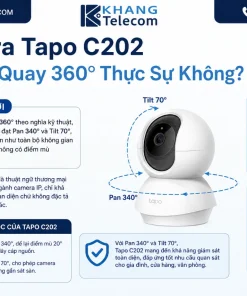 Camera IP 2MP TP-Link Tapo C202: 360°, Đêm 12m, Đàm Thoại 2 Chiều