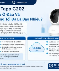 Camera IP 2MP TP-Link Tapo C202: 360°, Đêm 12m, Đàm Thoại 2 Chiều