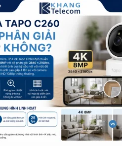Camera IP 360° TP-Link Tapo C260: 4K 8MP, AI, Đàm Thoại 2 Chiều
