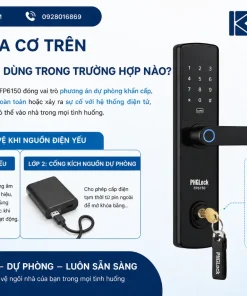 Khóa Cửa Gỗ PHGLOCK FP6150: Vân Tay, Chốt Kép Chống Cạy