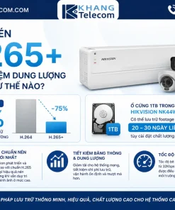Bộ Kit Wifi HIKVISION NK44W0H: 4 Camera 4MP, NVR 4 Kênh, H.265