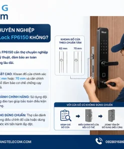 Khóa Cửa Gỗ PHGLOCK FP6150: Vân Tay, Chốt Kép Chống Cạy