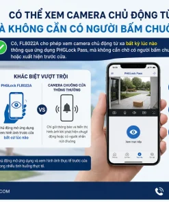 Khóa Cửa PHGLock FL8022A: 3 Sinh Trắc Học, Video 2 Chiều