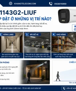 Camera Hikvision DS-2CD1143G2-LIUF Dome: 4MP, Đèn Kép 30m, IP67