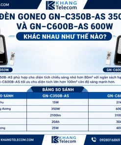 Đèn Năng Lượng Mặt Trời 350W GONEO GN-C350B-AS: 15W, 2100lm, Pin 20Ah