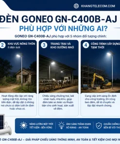 Đèn Năng Lượng Mặt Trời 400W GONEO GN-C400B-AJ: 18W, IP65, Pin 25Ah