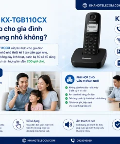 Điện thoại không dây Panasonic KX-TGB110CX: LCD 1.4”, 50 Số, DECT